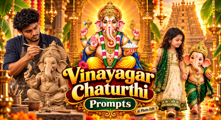 Vinayagar Chaturthi photo editing AI prompt result