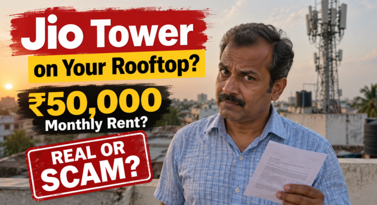 Jio Tower Installation on Rooftop: Is ₹50,000 Monthly Rent Real or a Scam?