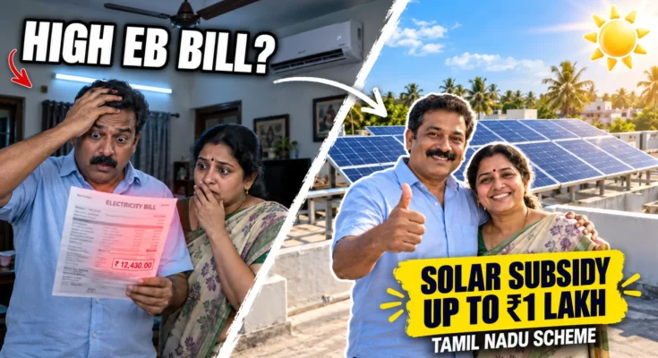 Tamil Nadu solar subsidy for rooftop solar panels on a home