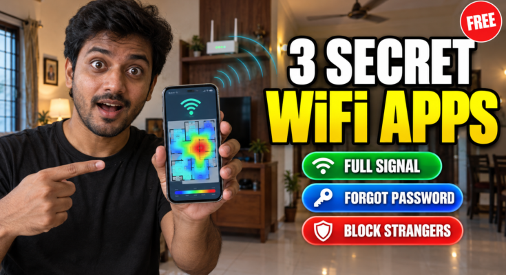 WiFi apps showing signal strength in each room on mobile