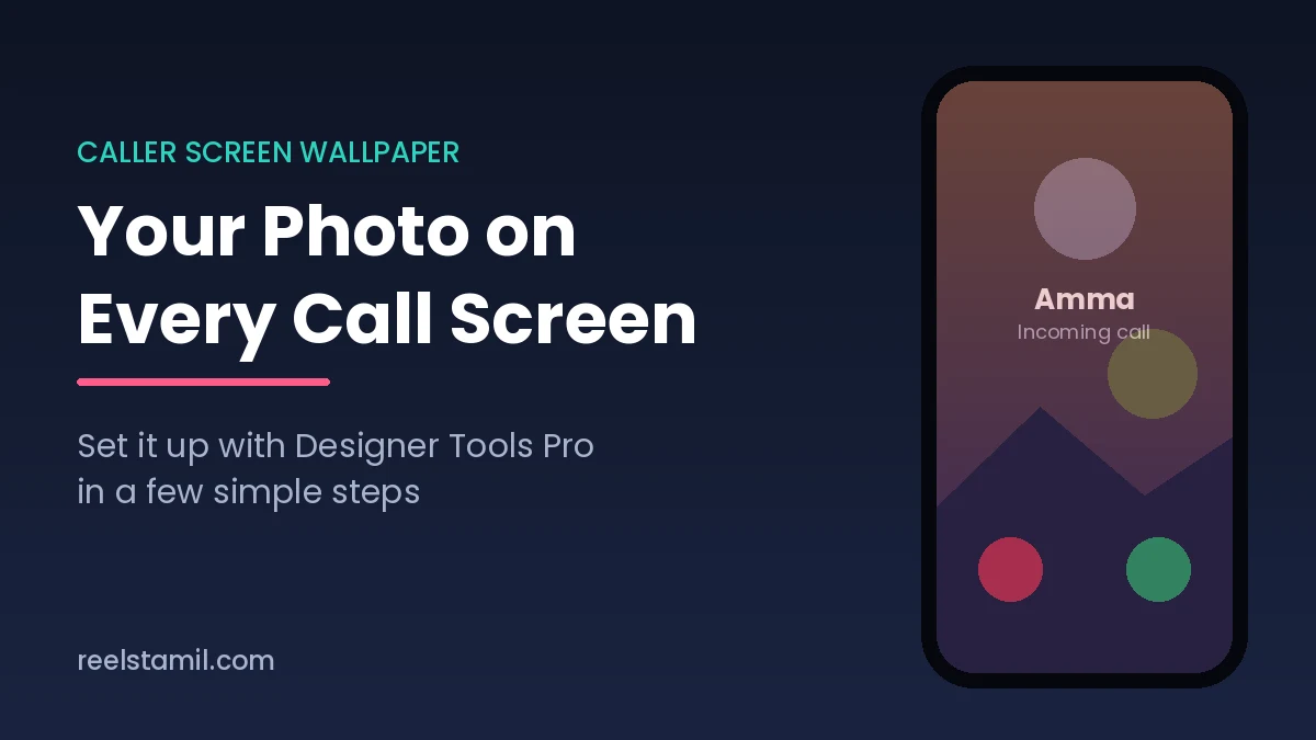Caller screen wallpaper with your own photo set using Designer Tools Pro